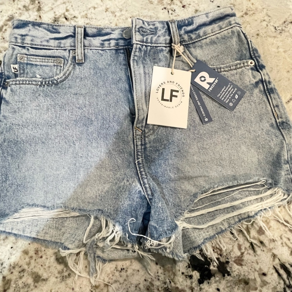 Lovers + Friends Blue Denim Shorts